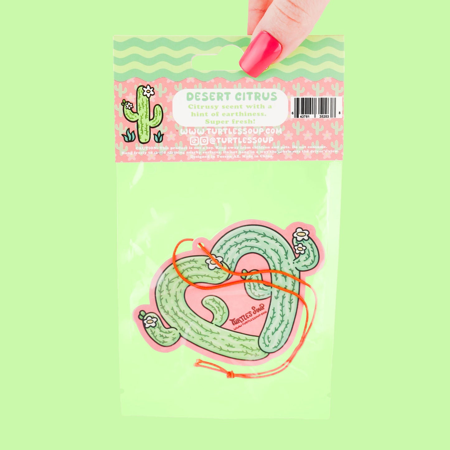 Heart Cactus Earthy Citrus Scented Air Freshener