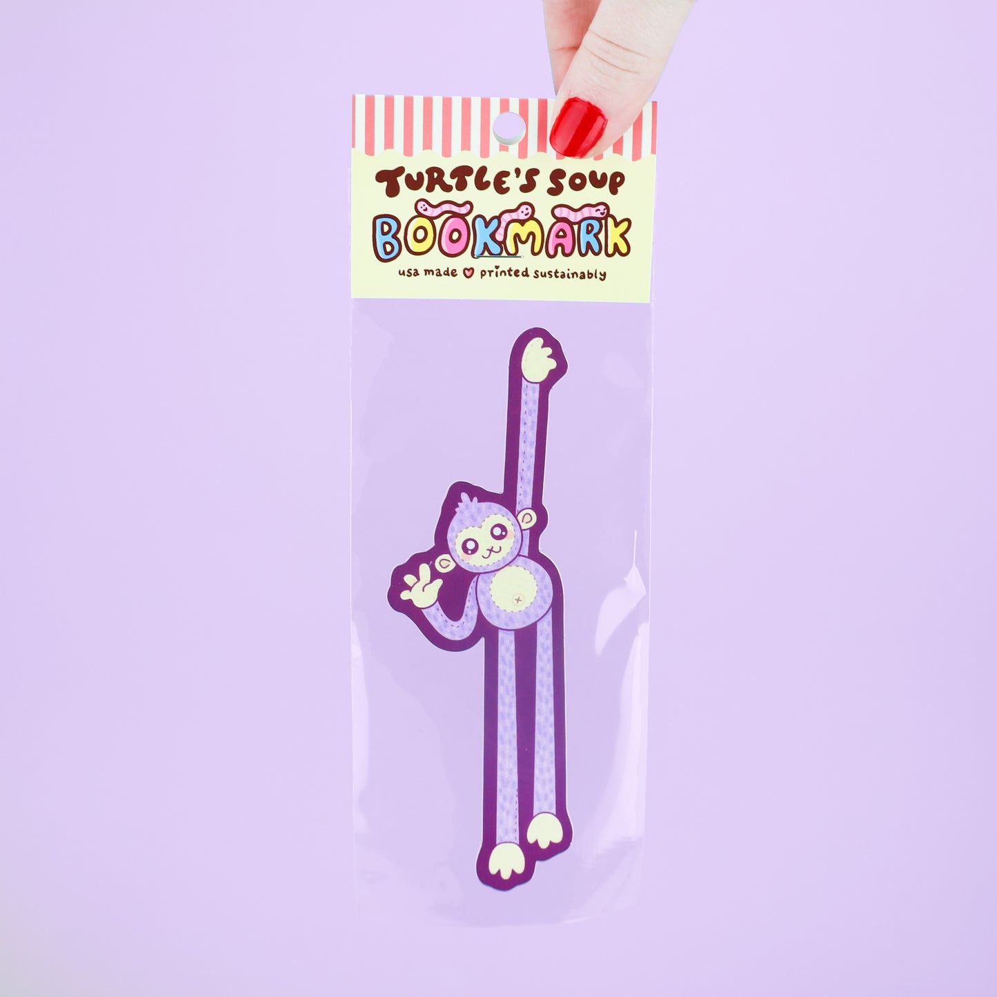 Monkey Plushie Long Bookmark
