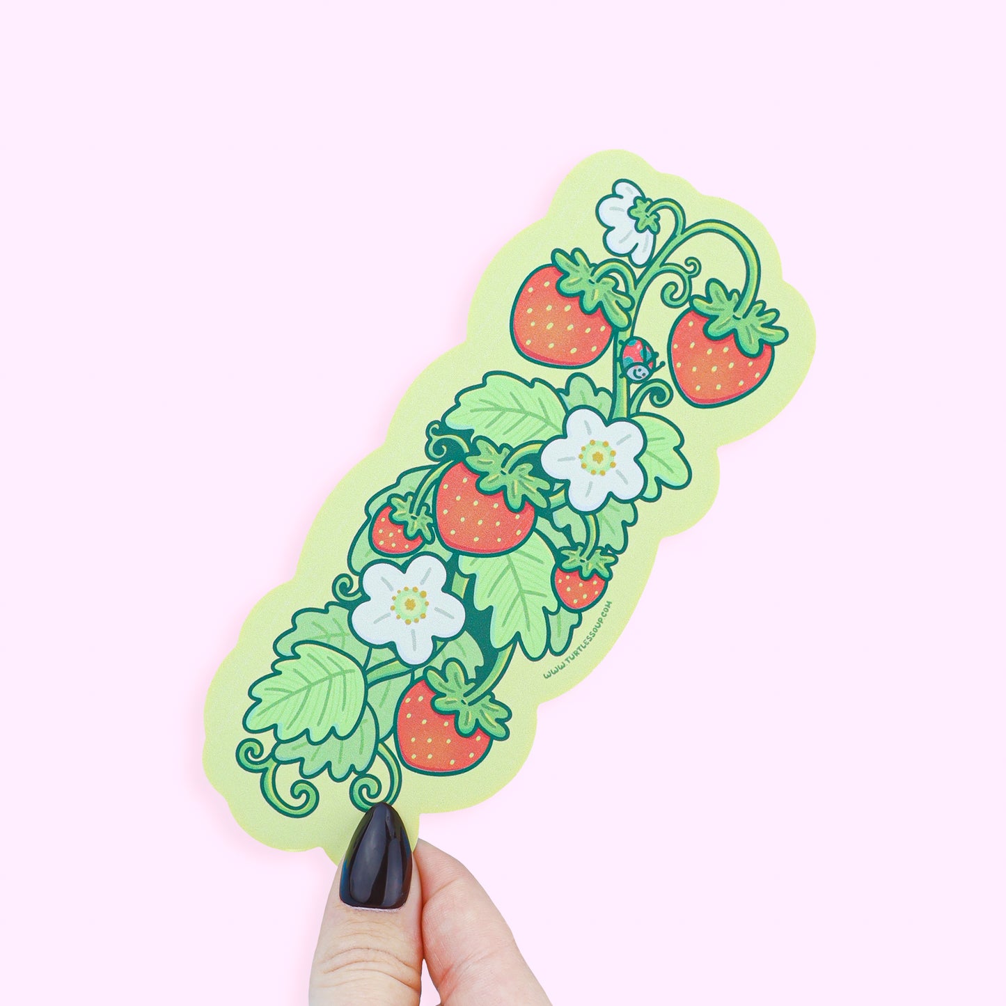Strawberry Vine Bookmark – Cute Spring Die Cut Bookmark