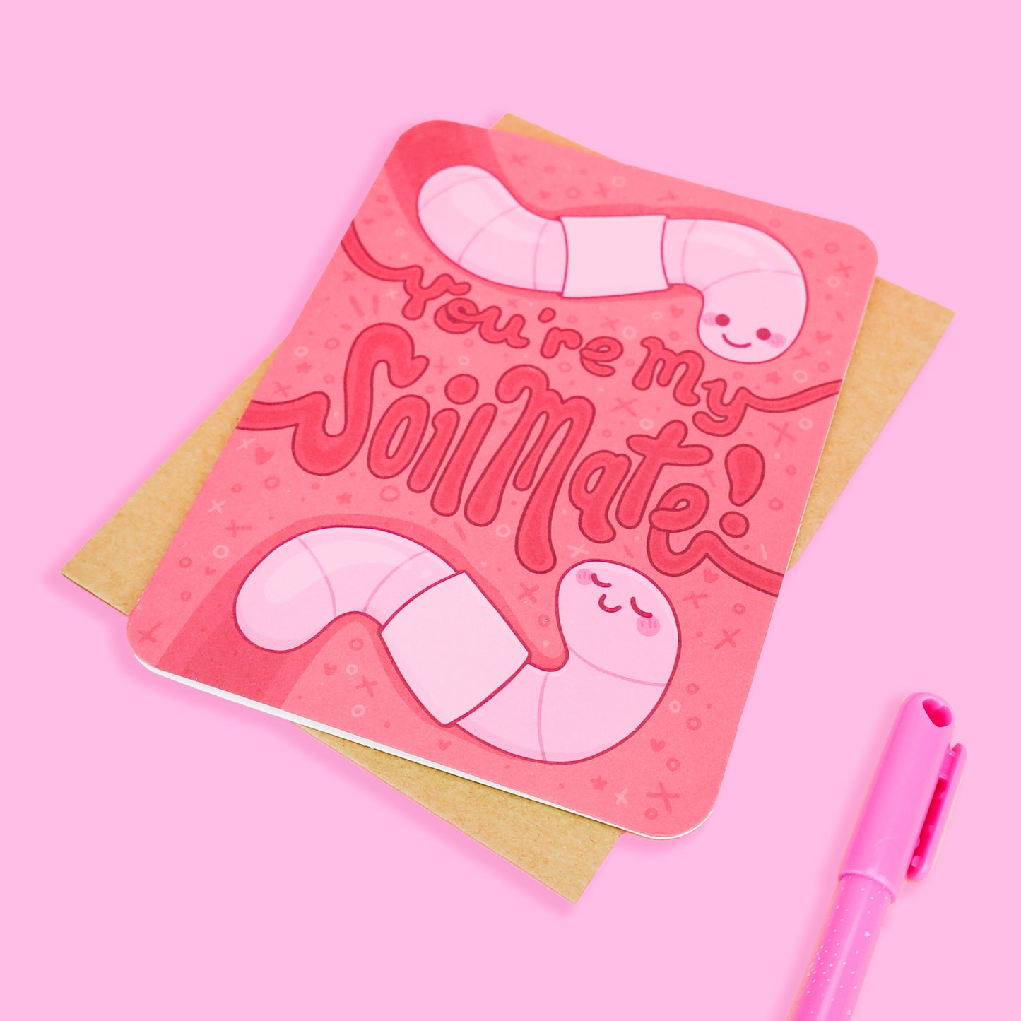 You’re My Soil-mate Worms Valentines Love Card