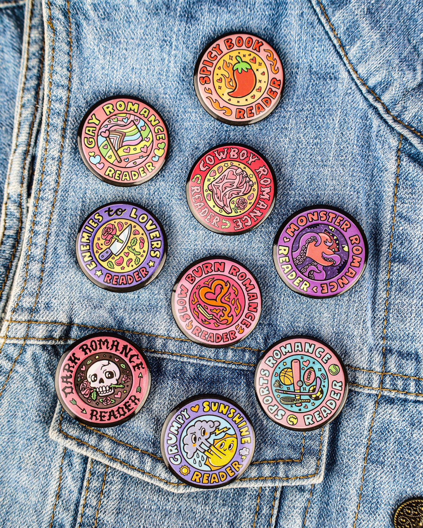 Cowboy Romance Reader Pinback Button