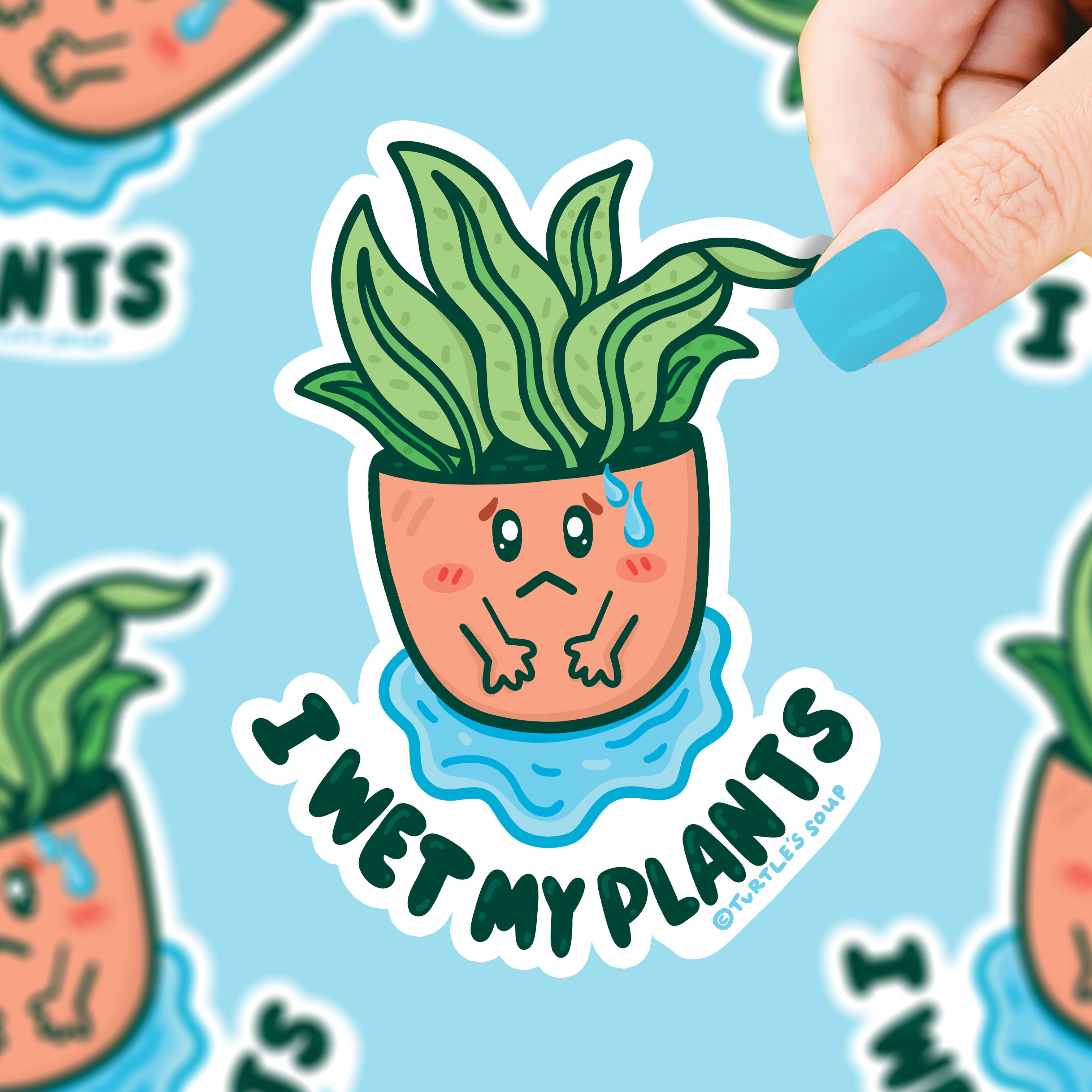 i wet my plants pot I Wet My Plants Funny Vinyl Sticker