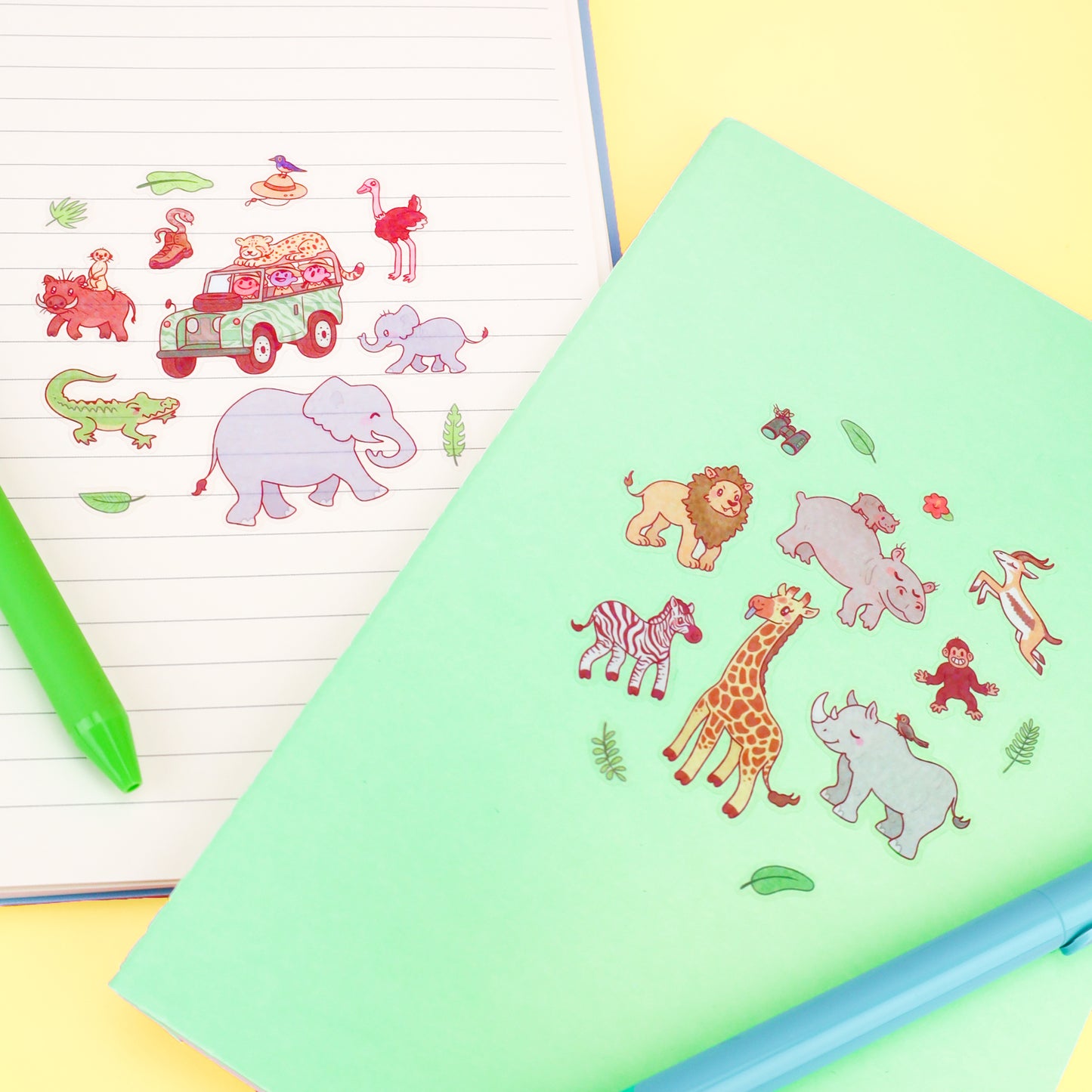 Safari Animals Sticker Sheet, Jungle Animals Sticker Sheet, Cute Safairi Stickers, Planner and Journal Stickers, Waterproof Draft Restock requests: 0