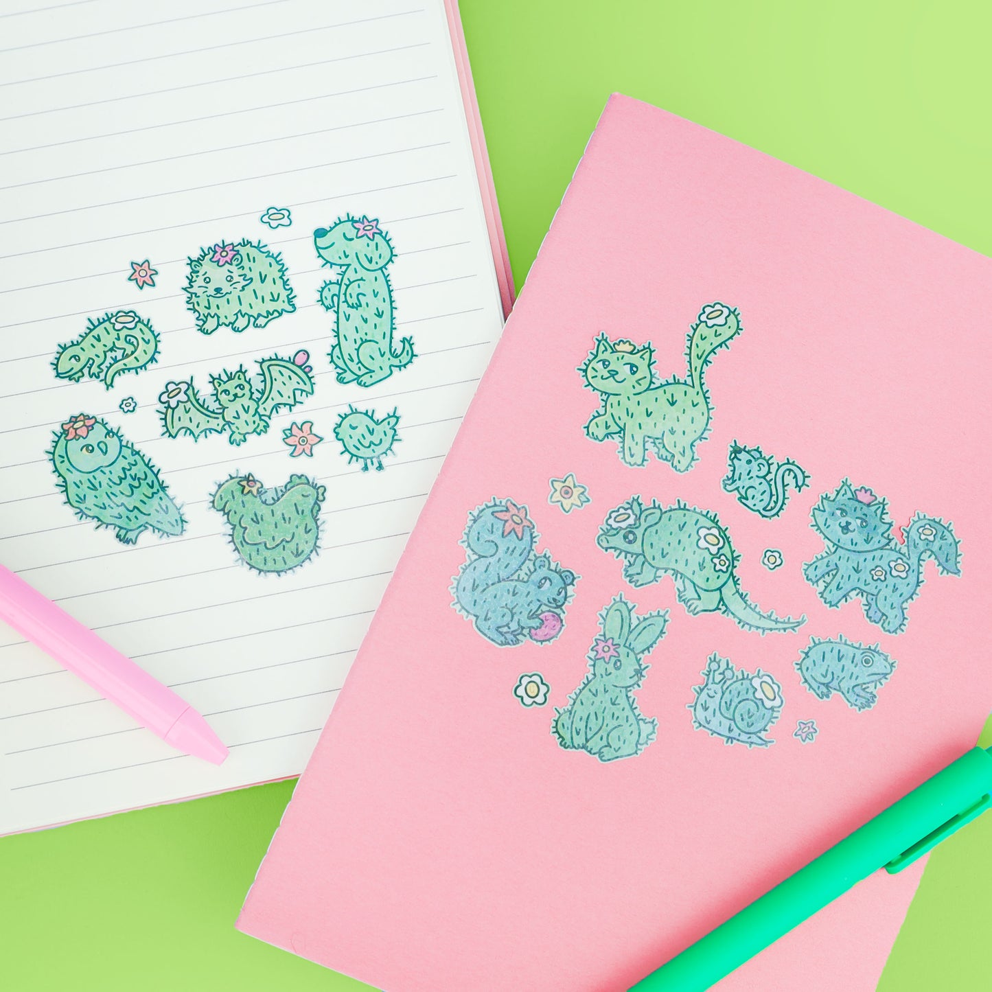 Cactus Critters Glitter Sticker Sheet