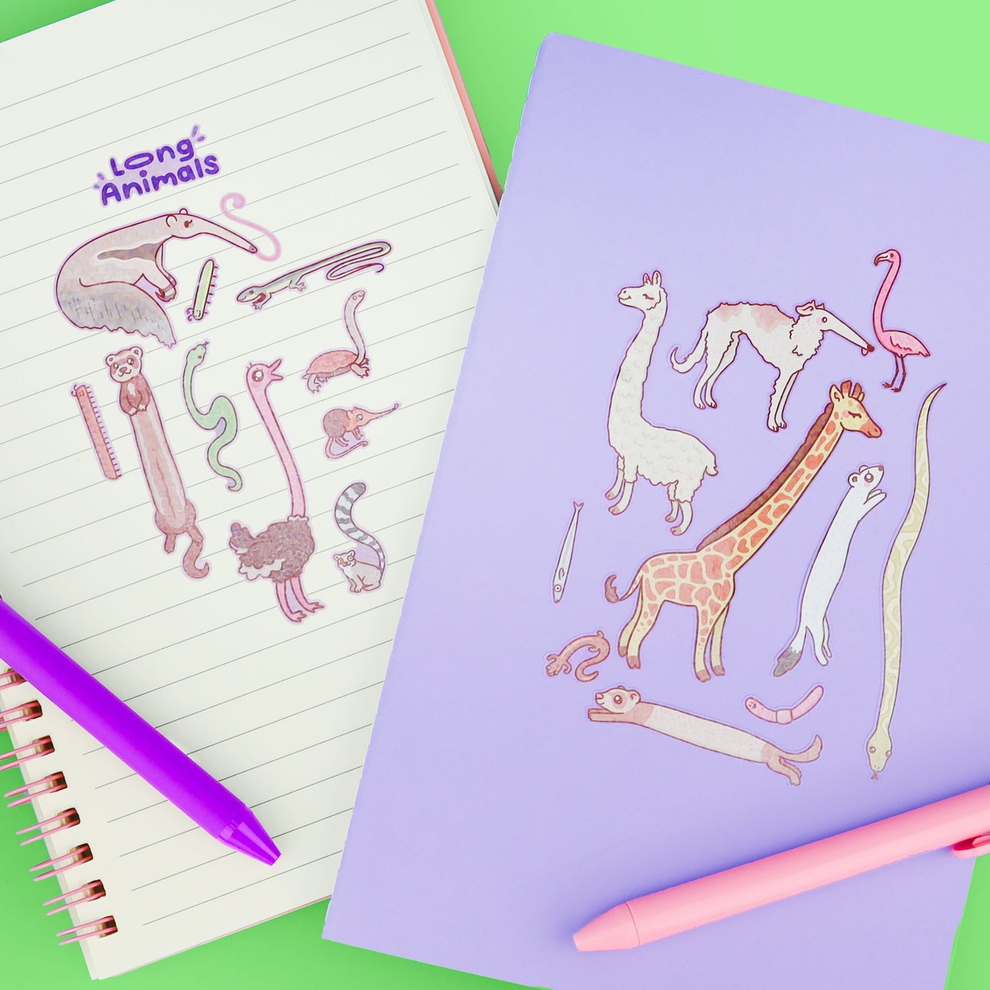 Long Animals Sticker Sheet