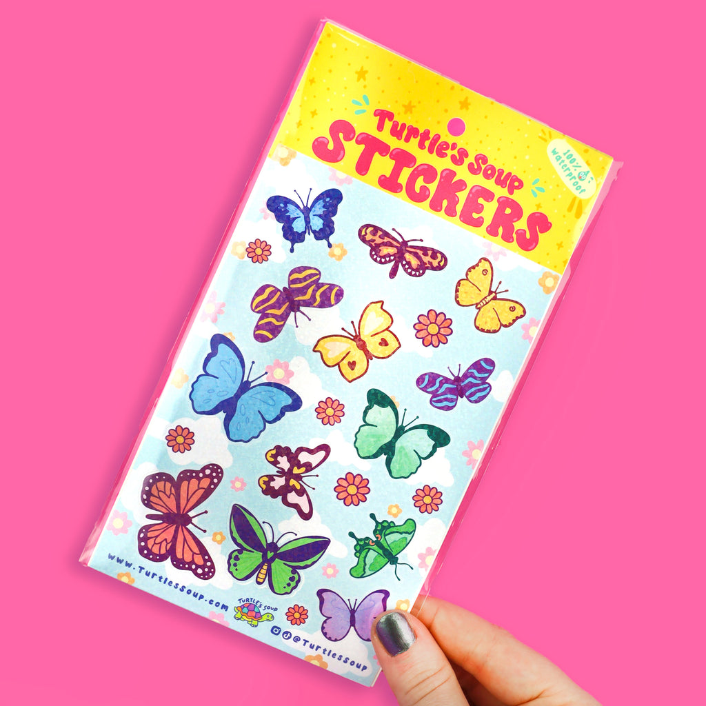 butterfly and moth sticker sheet