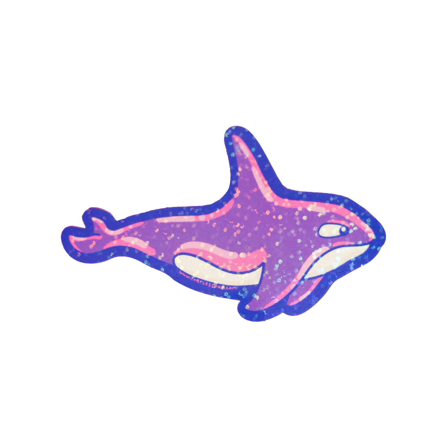 Purple Glitter Orca Whale Vinyl Sticker