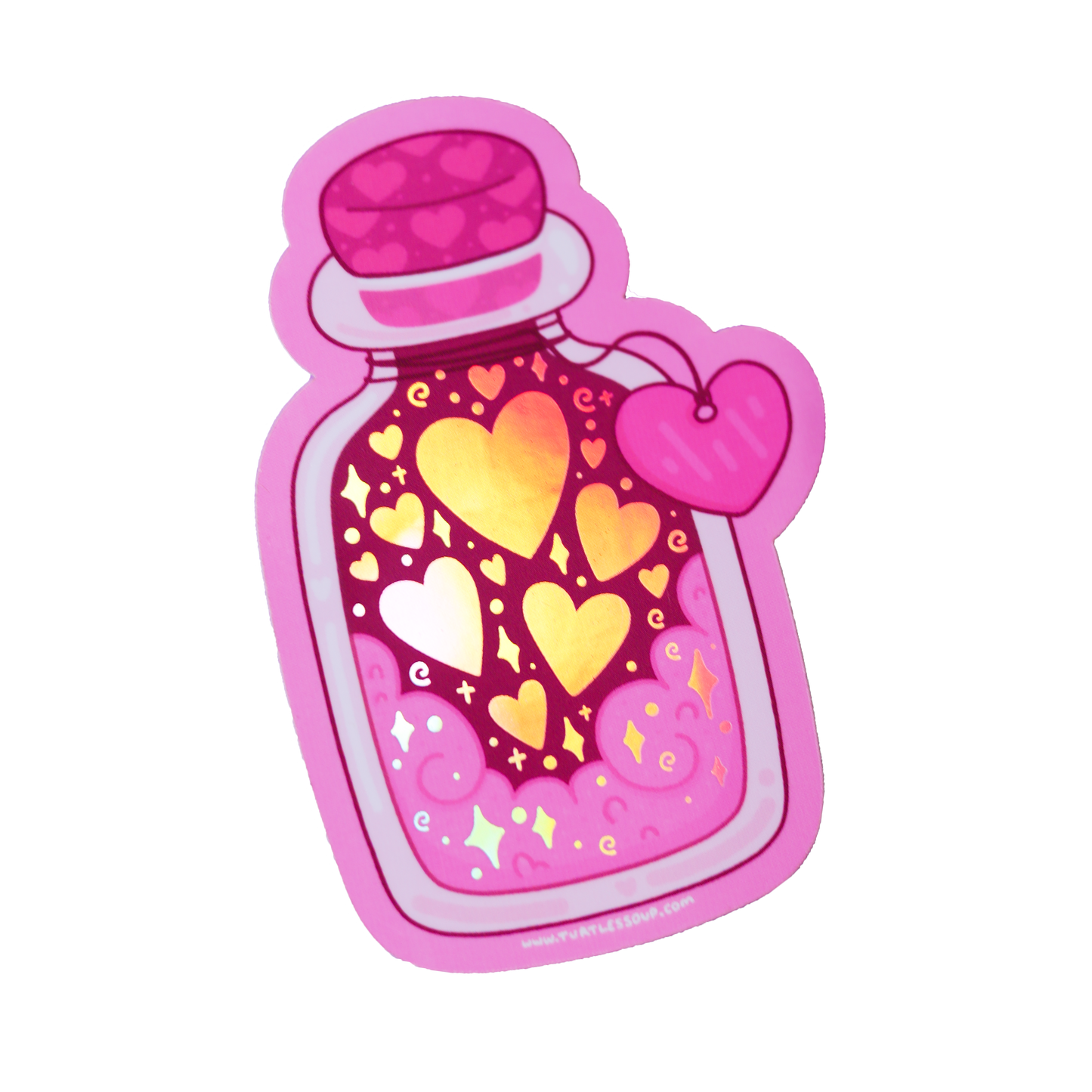 Holographic Heart Jar Vinyl Sticker
