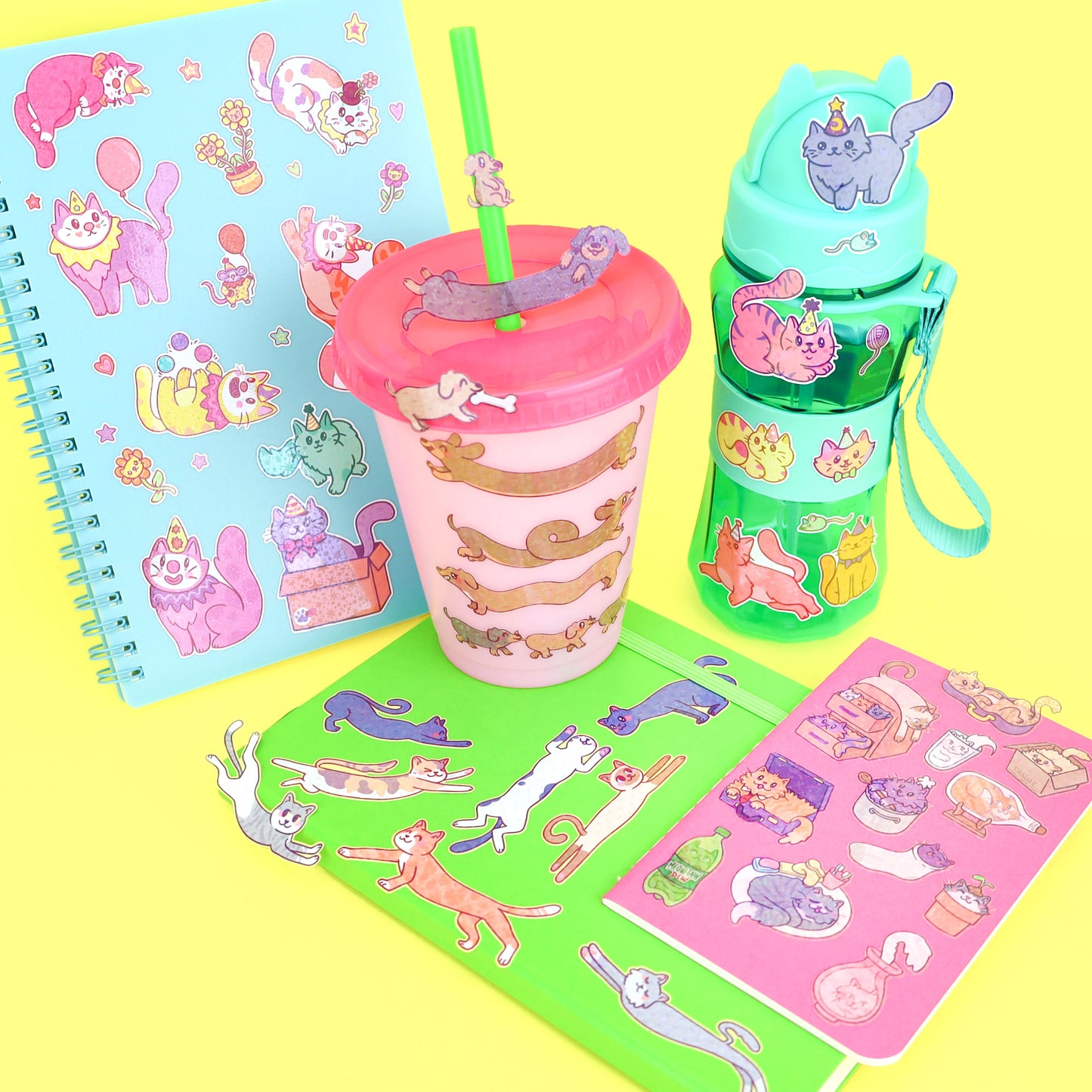 long cats sticker sheet