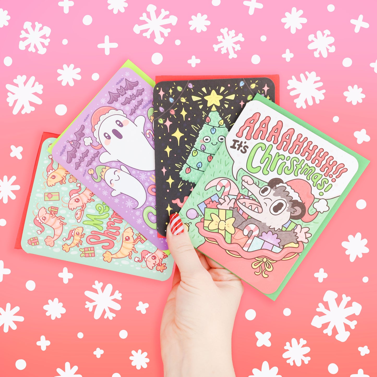 Scary Christmas Ghosts Holiday Card