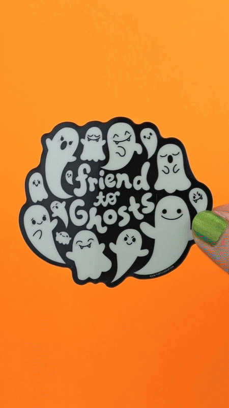 Friend to Ghosts Glow in the Dark Vinyl Sticker
