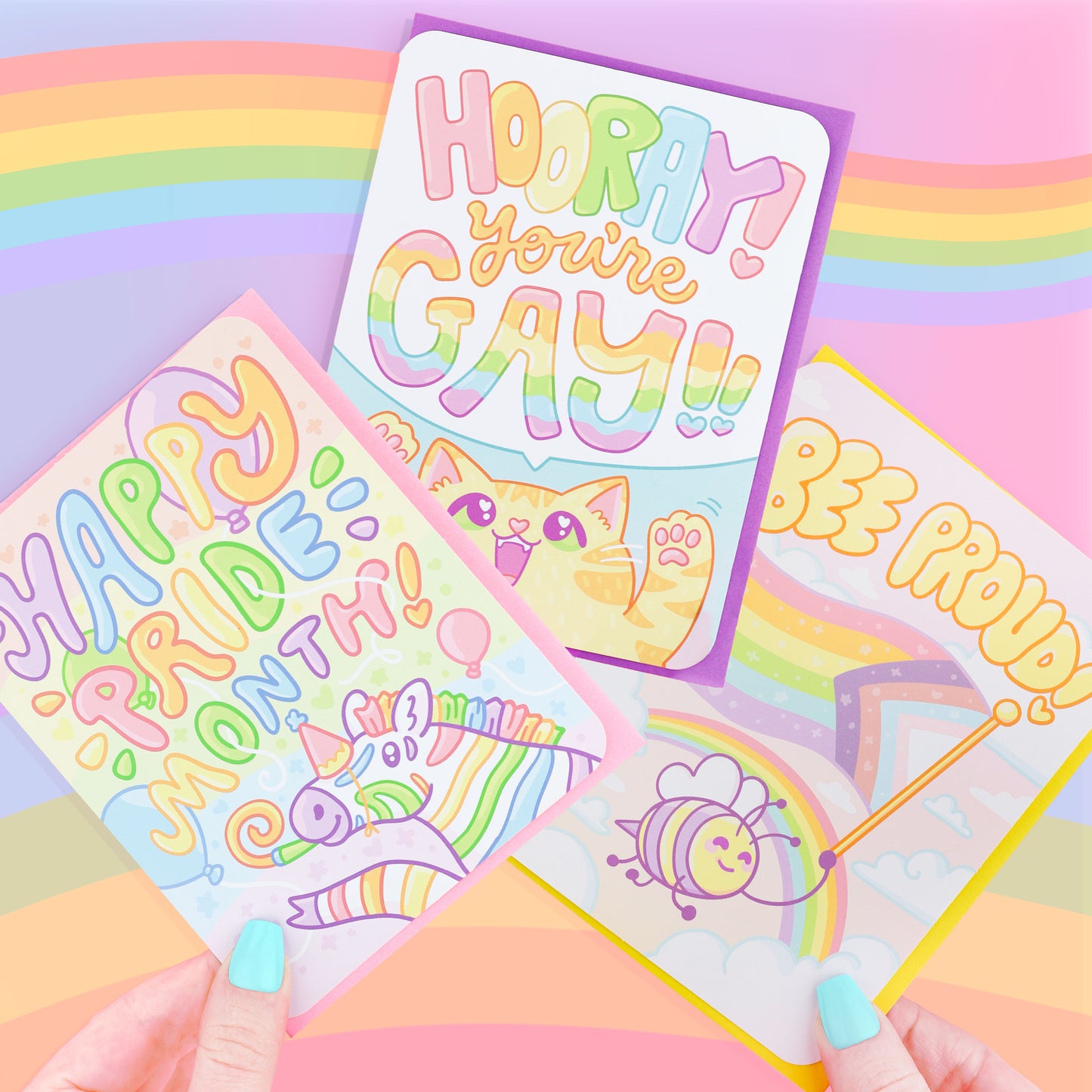 Bee Proud Rainbow Bee Pride Month Card