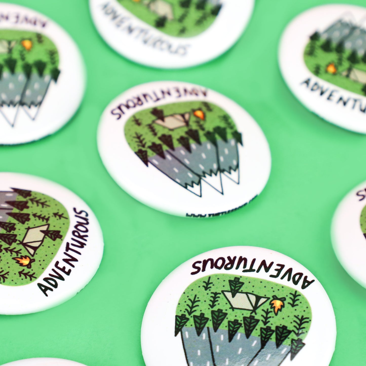 Hiking Pin, Adventure Pinback Button, Adventurous, Wilderness Explorer, Backpack Pins, Outdoorsy Button, Adventure, Gift for Hiker, Camping