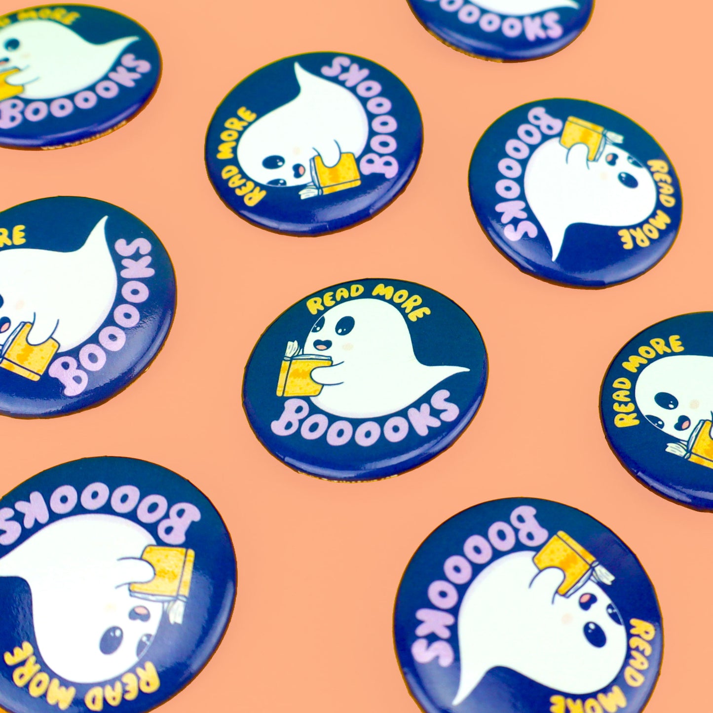 Read More Booooks Ghost Pinback Button