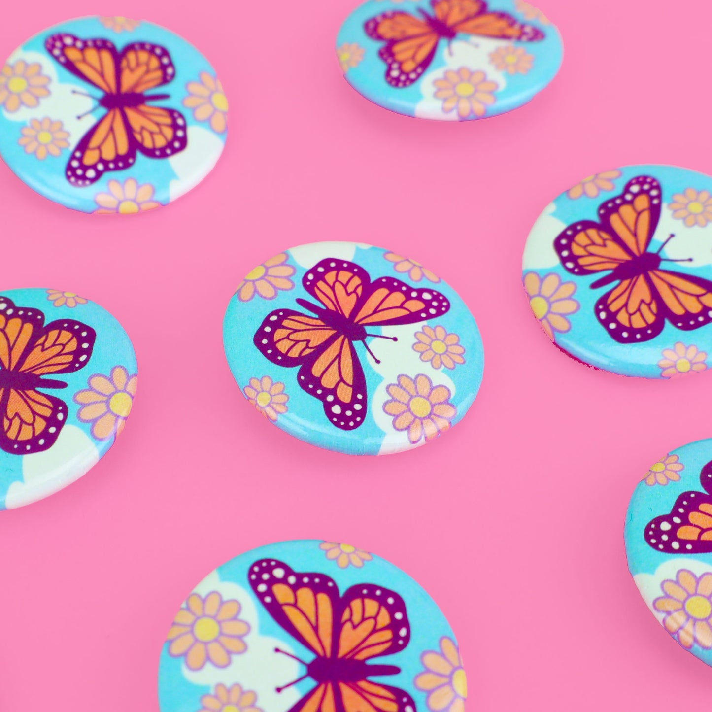 Monarch Butterfly Pinback Button