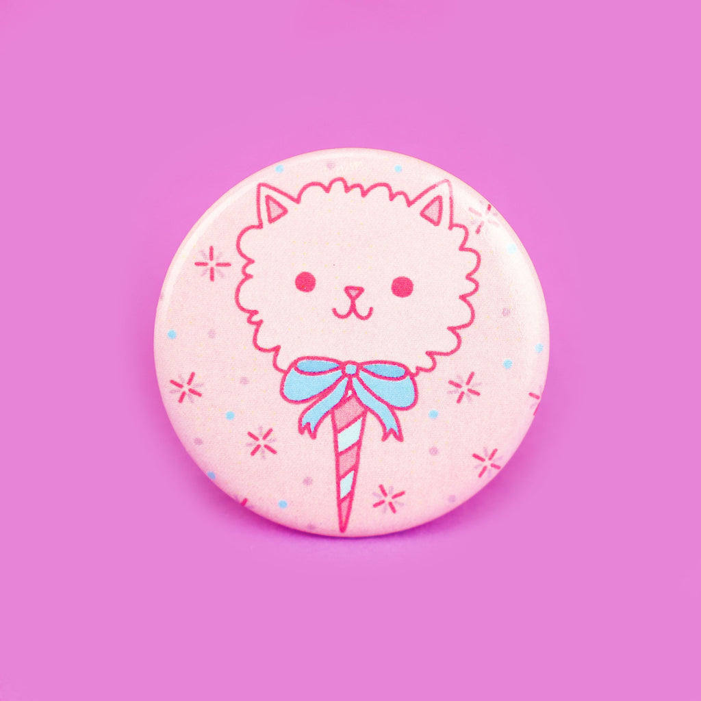 Cotton-Candy-Kitty-Cat-Pinback-Button-Sweet-Sugar-Adorable-Sweet-Tooth-Turtles-Soup-Badge