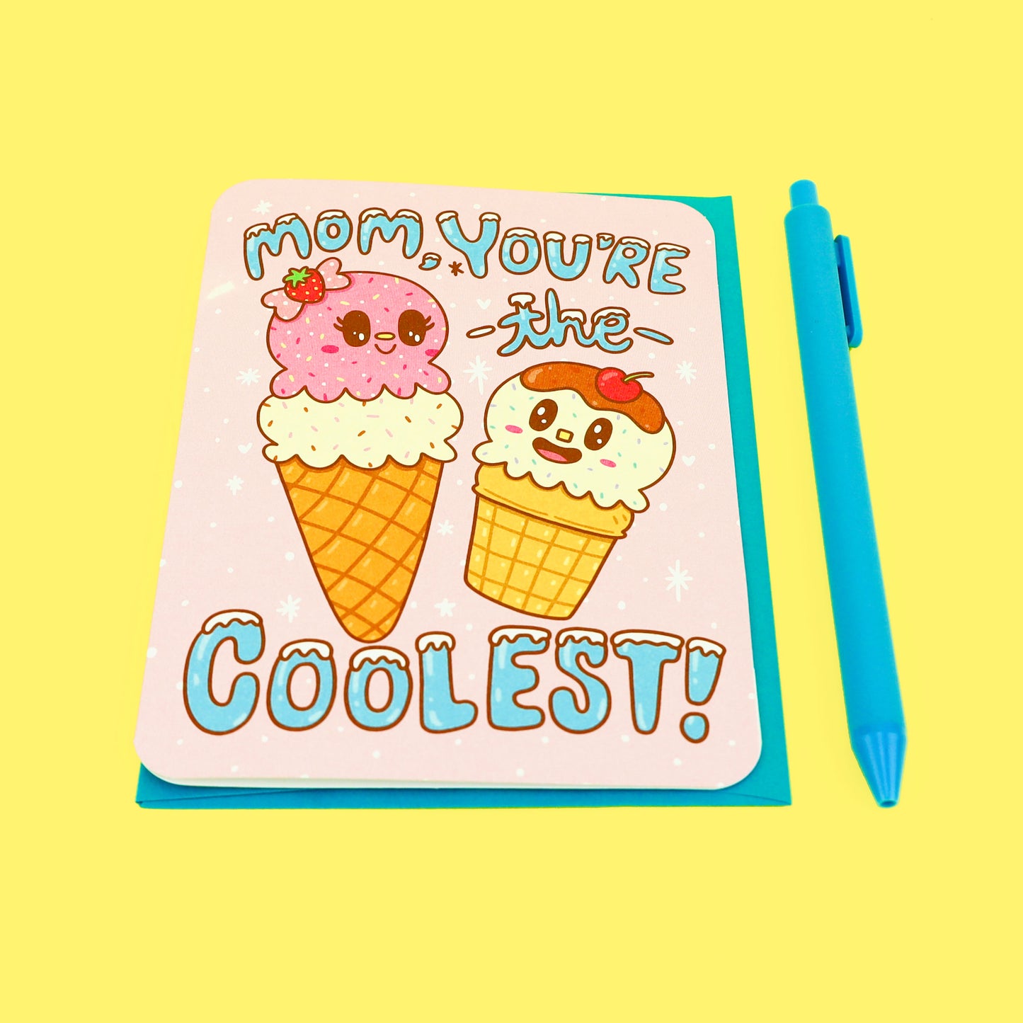 Mom-Youre-The-Coolest-Mothers-Day-Mom-Card-Birthday-Mom-Card-Cute-Ice-Cream-Cones-Adorable-Card-for-Mother-Mommy-Cute-Kids-CardCute-Mothers-Day-Mom-Ice-Cream-Cone-Mom-Birthday-Card-by-Turtles-Soup-Cute-Mothers-Day-Gift
