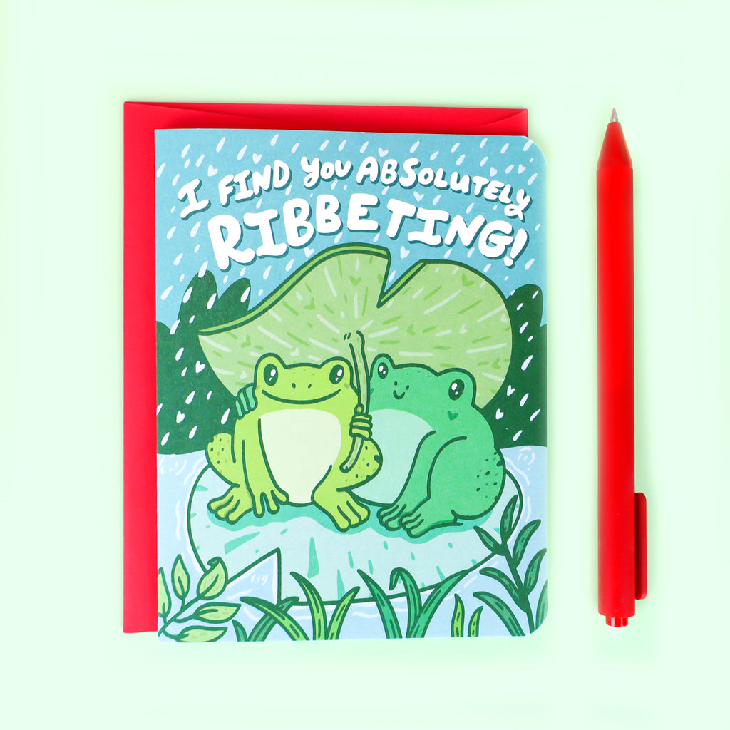 Cute-Romantic-Frog-Love-Card-I-Find-You-Ribbeting-Adorable-Card-For-Anniversary-Cute-Valentine-Valentines-Day-Turtles-Soup-Card