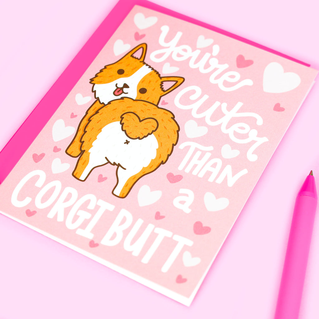 Funny Corgi Love Card, Corgi Gift, Corgi Butt, Cute Card, Boyfriend Card, Anniversary Card for Couples, Dog Lover Gift, Puppy