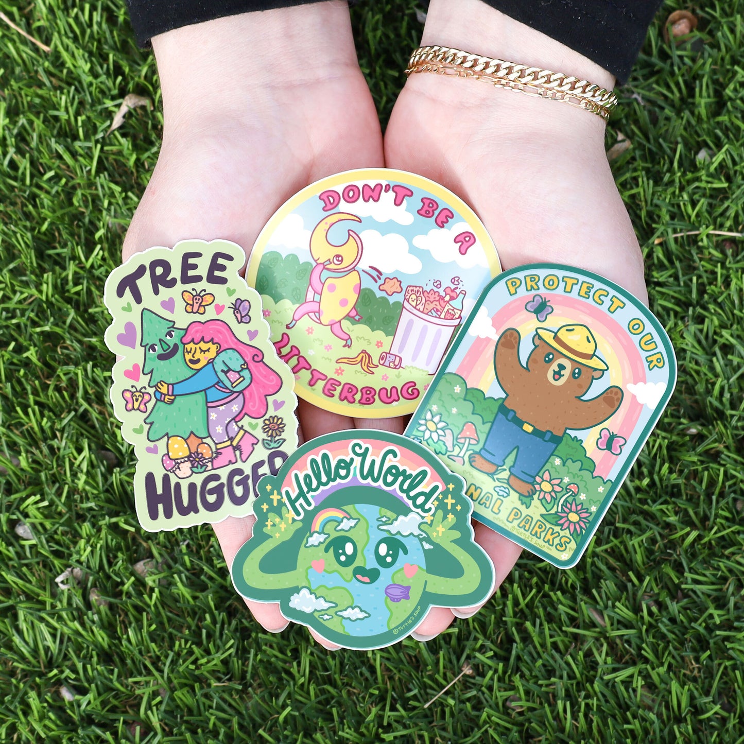 Environment and Eco-Friendly Pack of 6 Vinyl Stickers