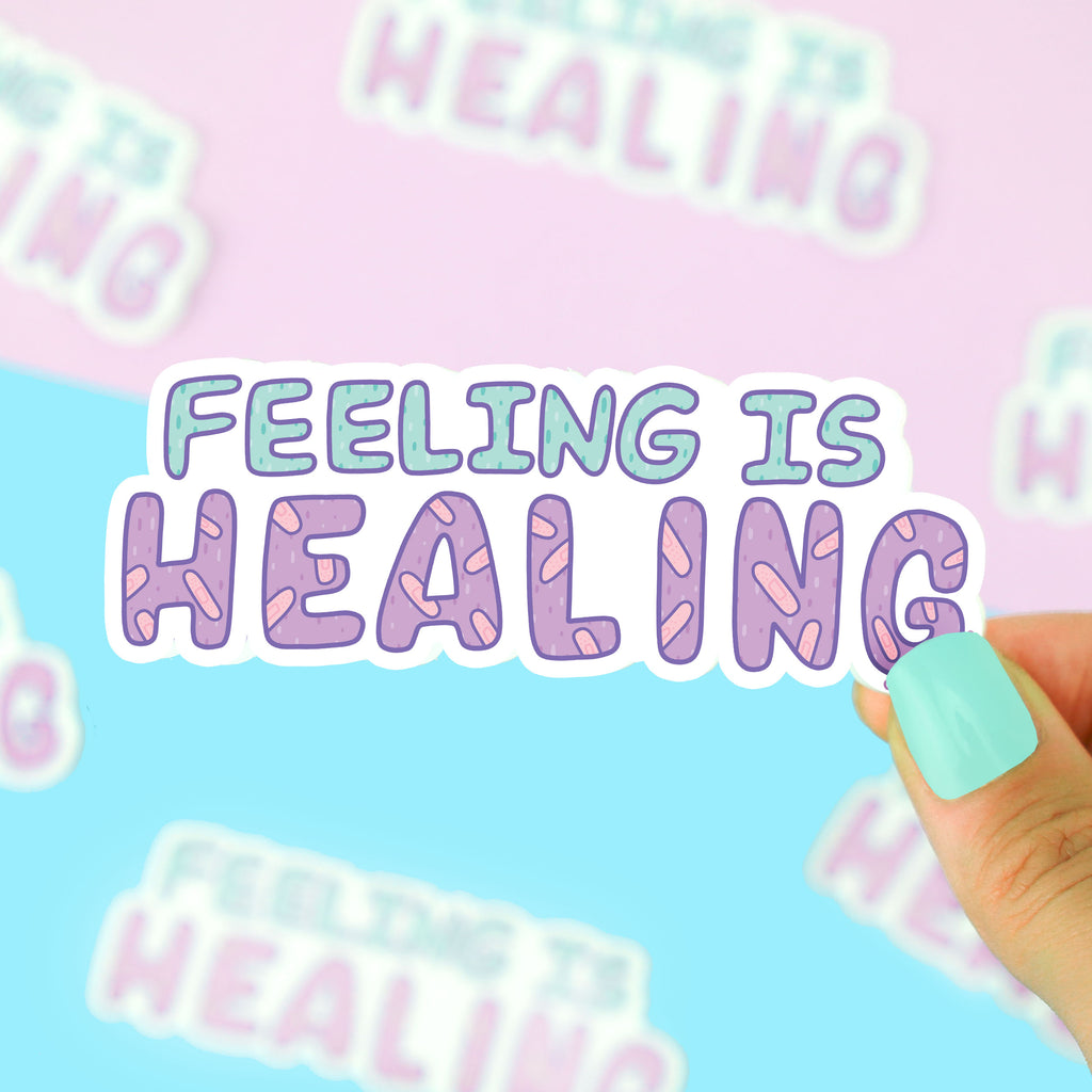 Feeling-Is-Healing-Self-Help-Vinyl-Sticker-Reminder-To-Take-Care-Decal-Water-Bottle-Sticker-Mental-Love