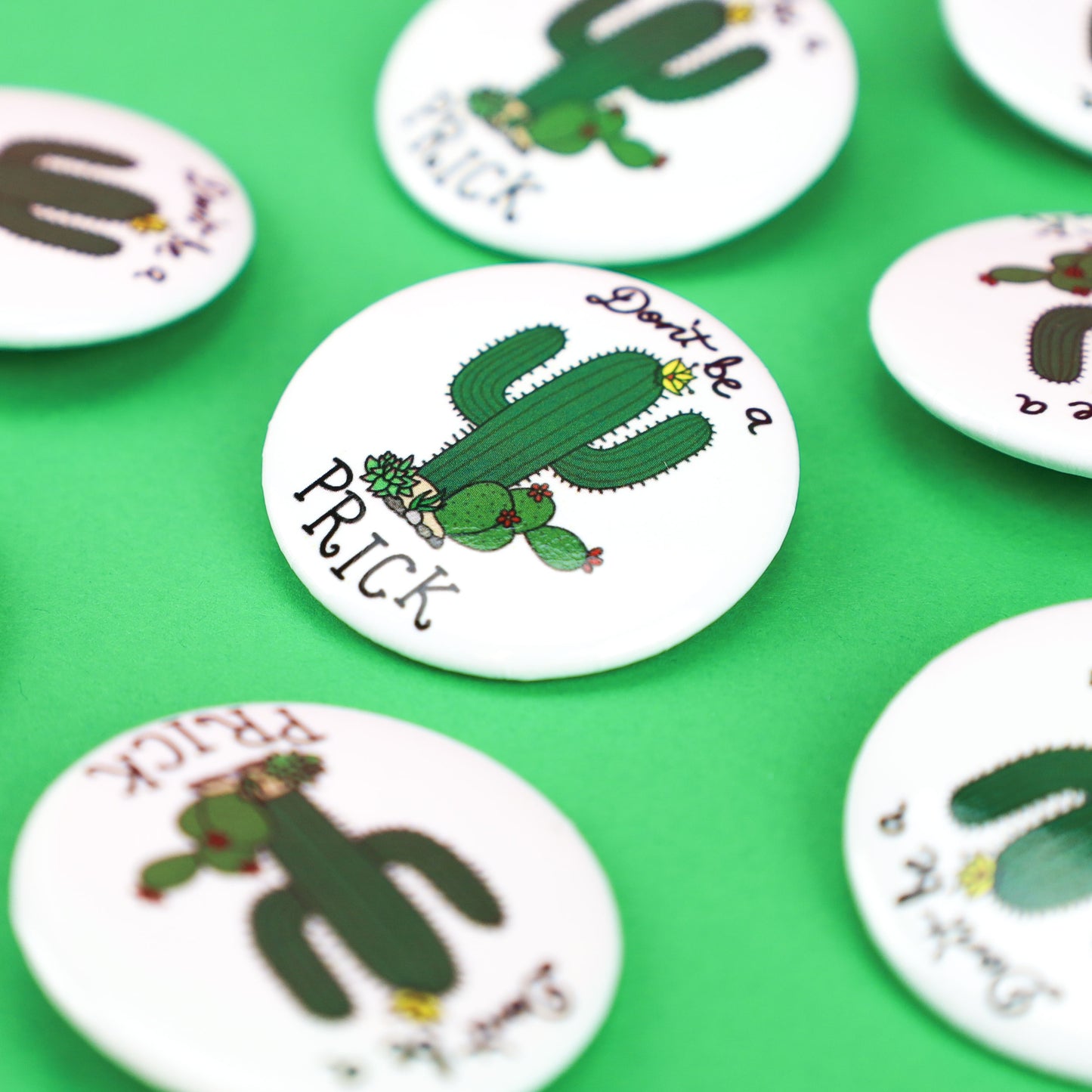 Cactus Pin, Don't Be a Prick Cactus, Botanical Pin, Cactus Button, Saguaro Pin, Prickly Cactus, Funny Pin Back Button, Snarky Pins, Fashion