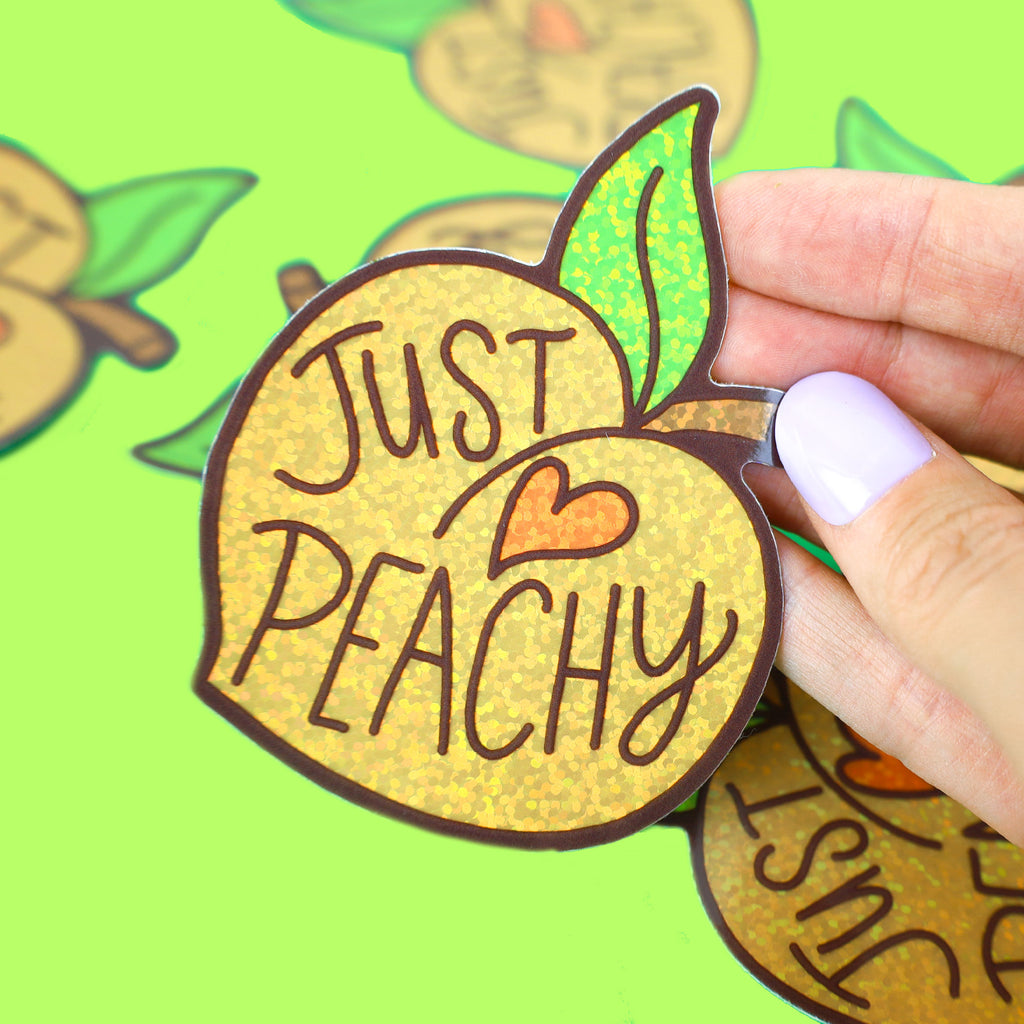 Glitter-Just-Peachy-Vinyl-Sticker-by-Turtles-Soup
