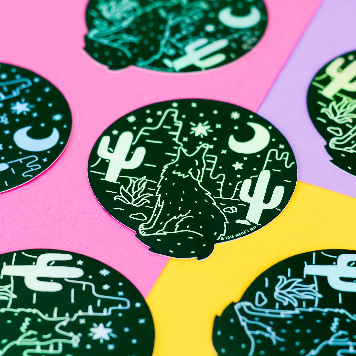 Holographic-Coyote-Vinyl-Sticker-Turtles-Soup