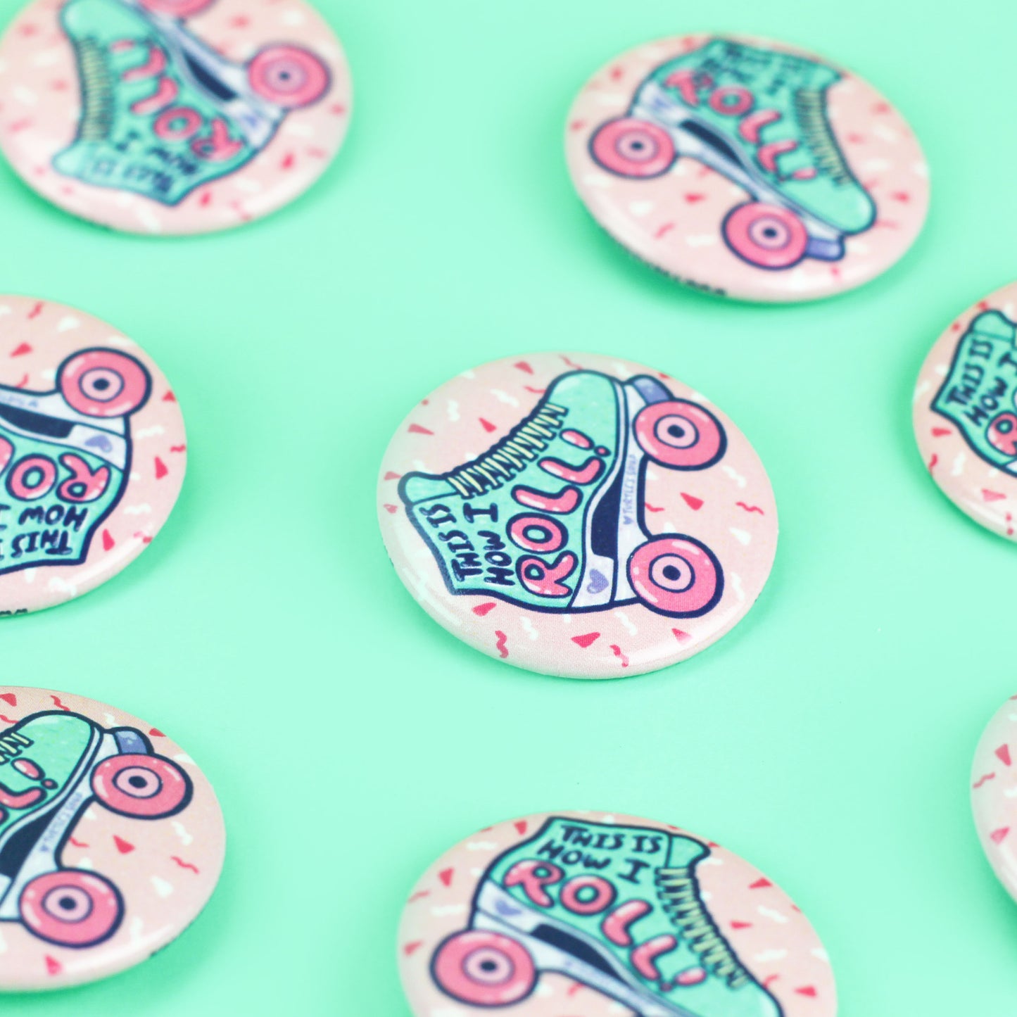 How-I-Roll-Roller-Derby-Pinback-Button-Badge-Turtles-Soup