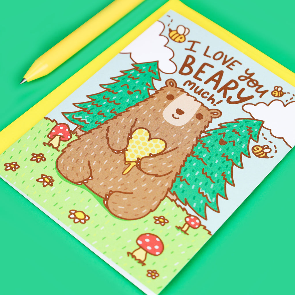Cute Bear Valentine Card, Love You Beary, Valentines Day, Forest Animal, Boyfriend, Nature Lover Gift, Outdoorsy, Love You, Funny