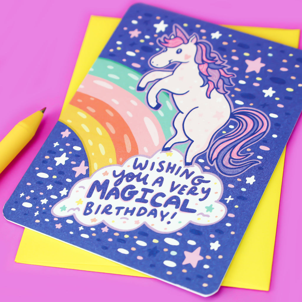 Magical-Unicorn-Birthday-Card-Stars-Rainbows-Pastel-Turtles-Soup-Stationery-Girls