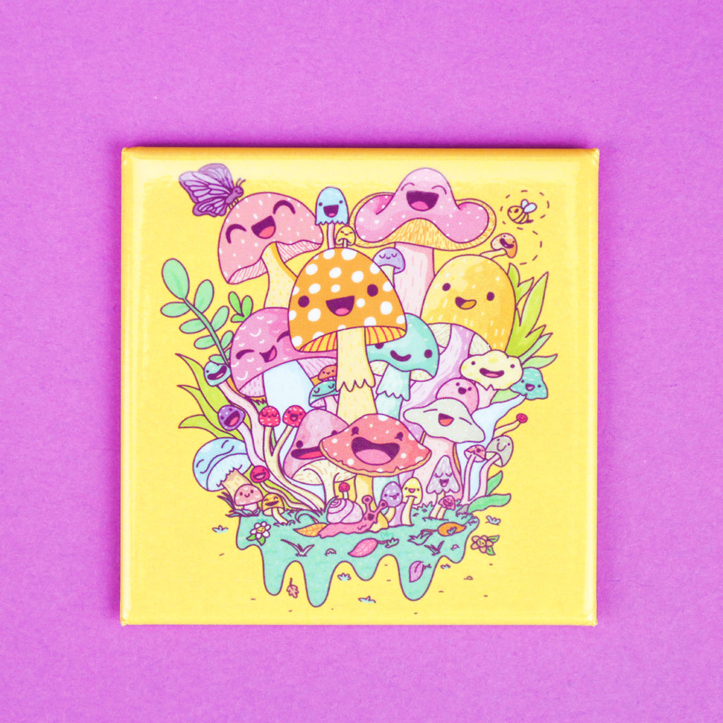 Mushroom-Magnet-Turtles-Soup-Springtime-Flowers-Cute-Happy