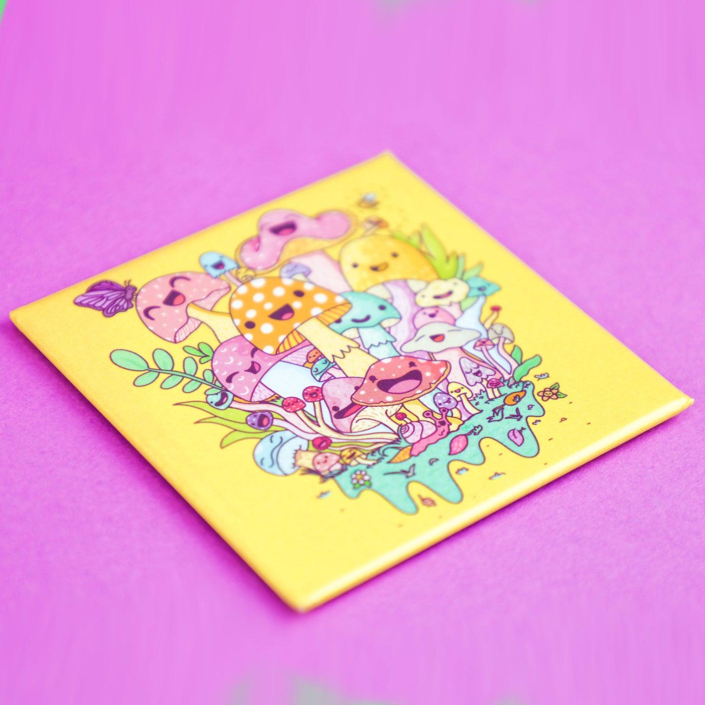 Mushroom-Magnet-Turtles-Soup-Springtime-Flowers-Cute-Happy