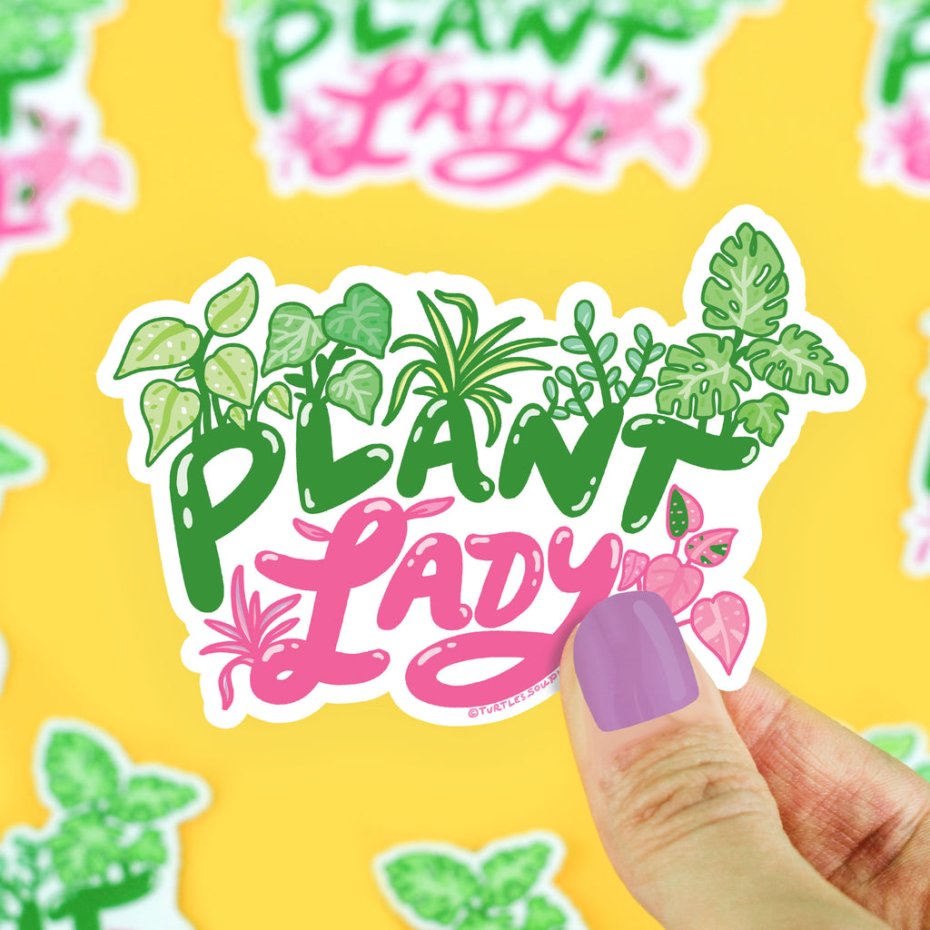 Plant Lady, House Plant Sticker, Weatherproof Sticker, for Watering Can, Planter, Pottery, Laptop, Water Bottle, High Quality, Waterproof