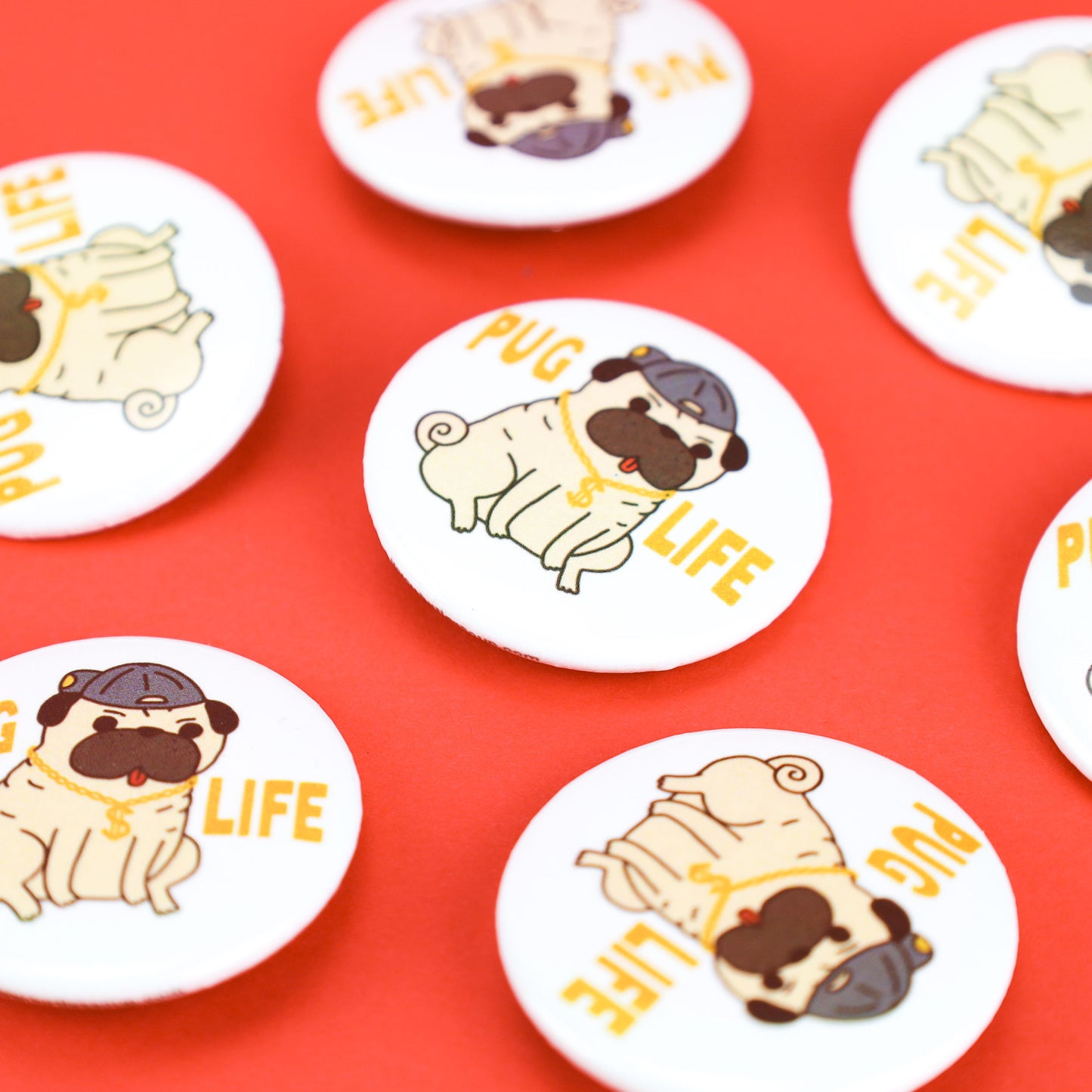 Funny Pug Gift, Pug Button, Pug Pin, Dog Pin, Gift for Her, Pug, Pugs, Book Bag Pin, Backpack Pin Back Button, Pug Puppy, Gangsta, Funny