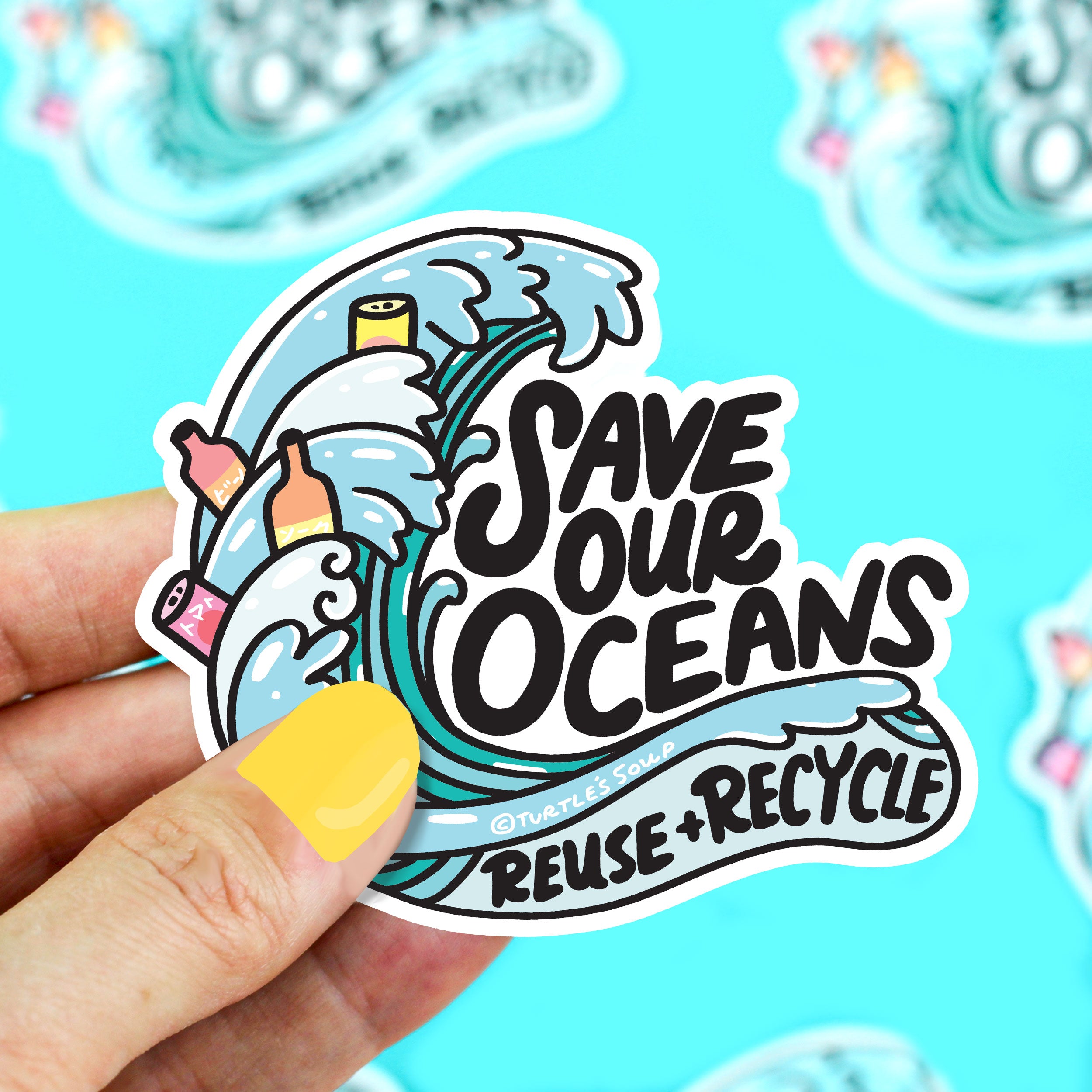 Save The Oceans Stickers Protect Sea Turtle Sticker Save...