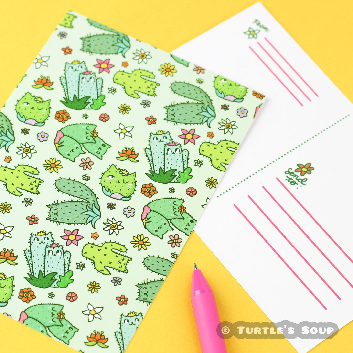 Southwestern-Desert-Succulent-Cats-Gift-Postcard