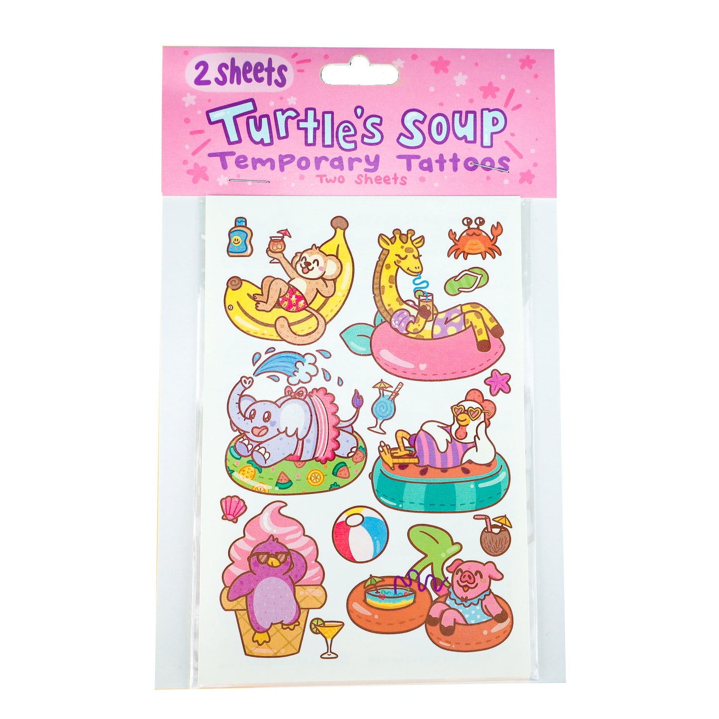 pool party temporary tattoos by Turtles Soup