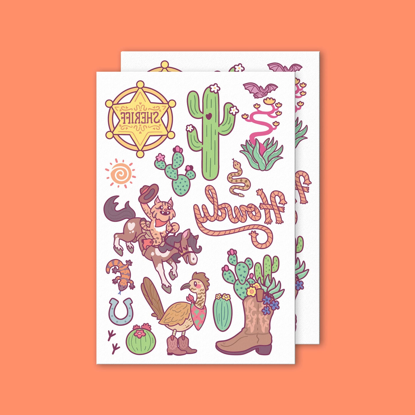 Wild West Western Southwest Desert temporary tattoos for festivals, parties and more by Turtles Soup