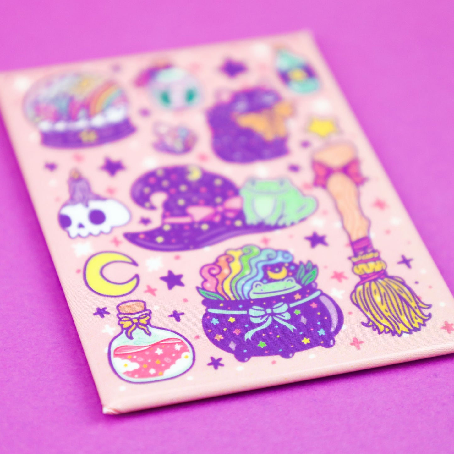 Witchy-Witches-Witch-Pastel-Goth-Fridge-Magnet-Witchy-Babe-Cauldron-Halloween-Broomstick-Potion-Crystal-Ball-Turtles-Soup-Art