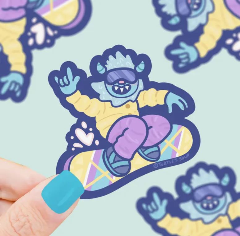 Yeti Snowboard Vinyl Sticker Turtle's Soup