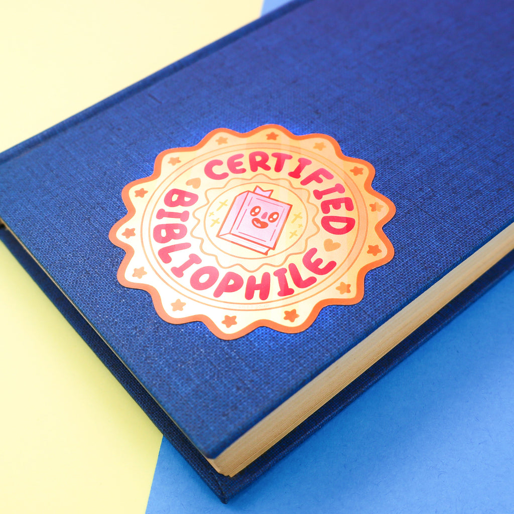 certified-bibliophile-book-seal-sticker-holo-sticker-cute-art-by-turtles-soup