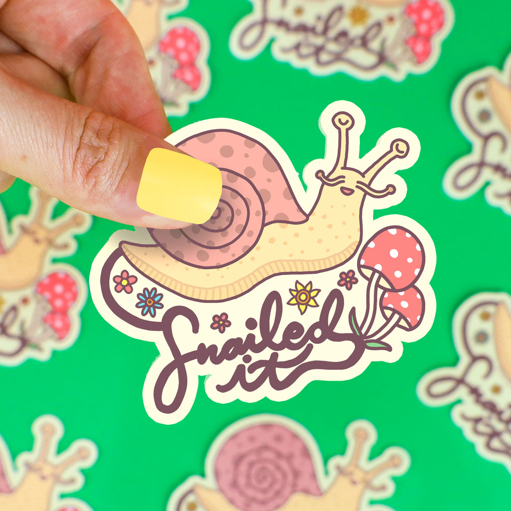 Snail Sticker, Snailed It, Funny Vinyl Stickers, Nailed It, Woodland Stickers, Cute Stickers, For Planner