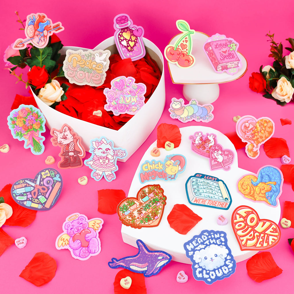 collection of our new valentine's day stickers