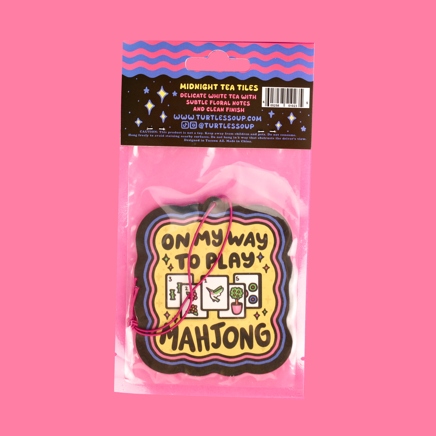 Aif freshener that says on my way to play mahjong