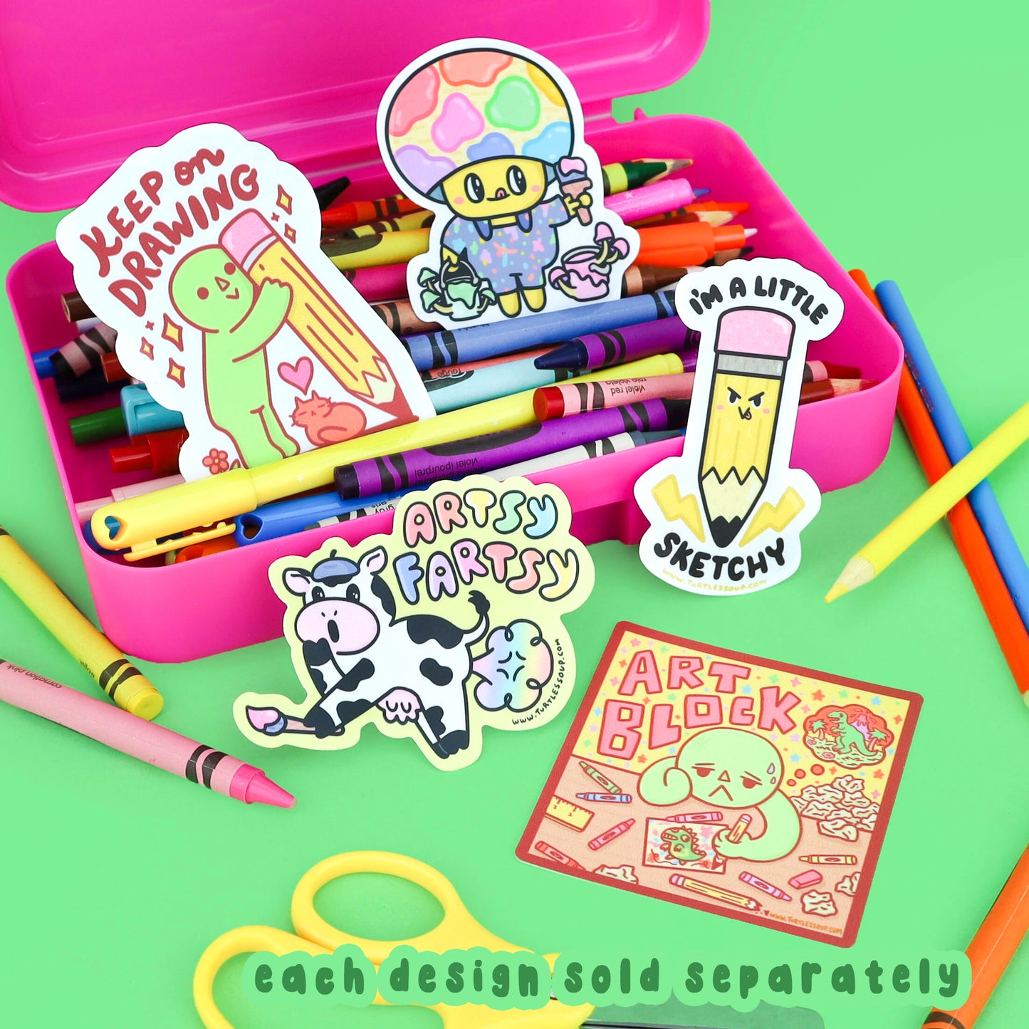 collection of cute and funny artist stickers