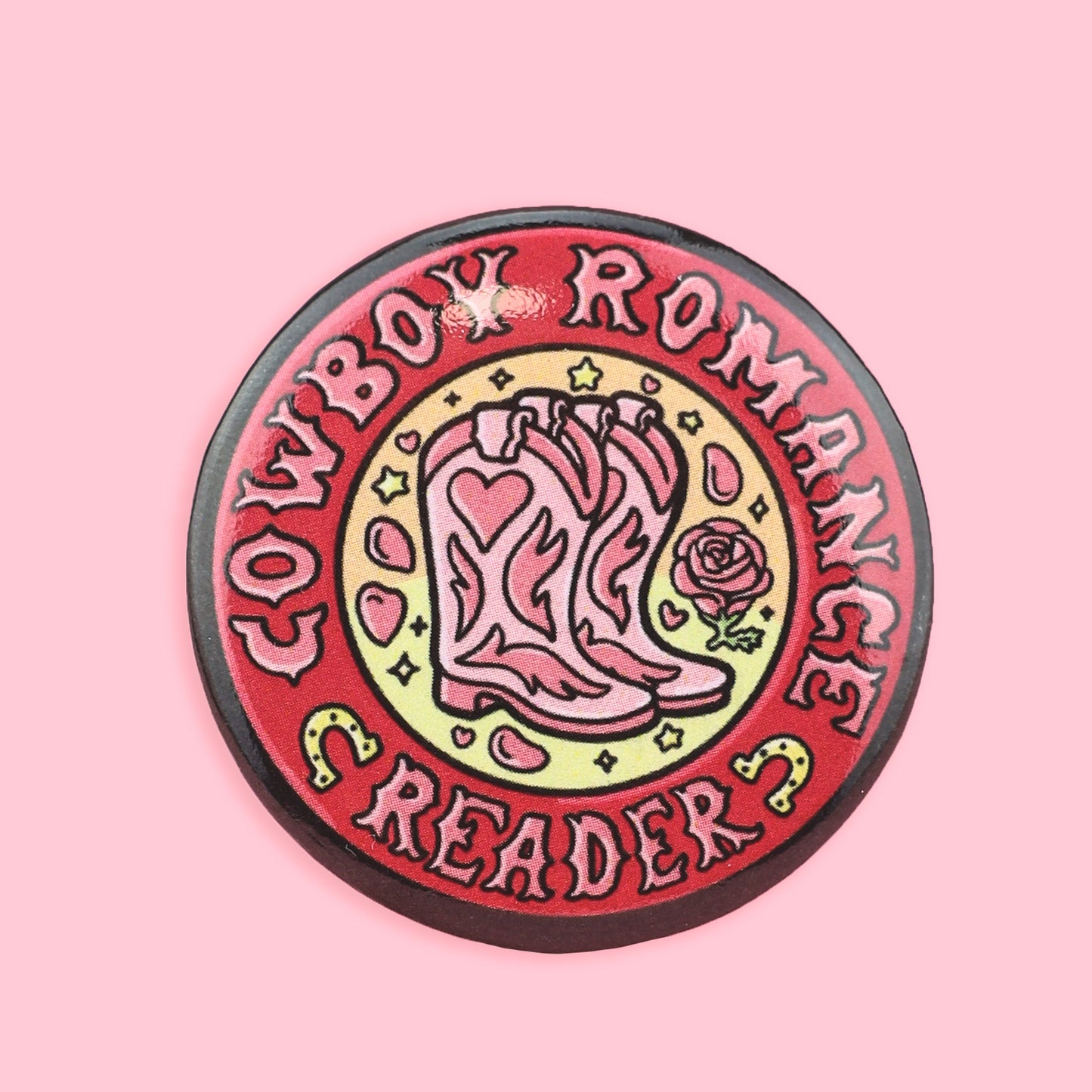 Cowboy Romance Reader Pinback Button