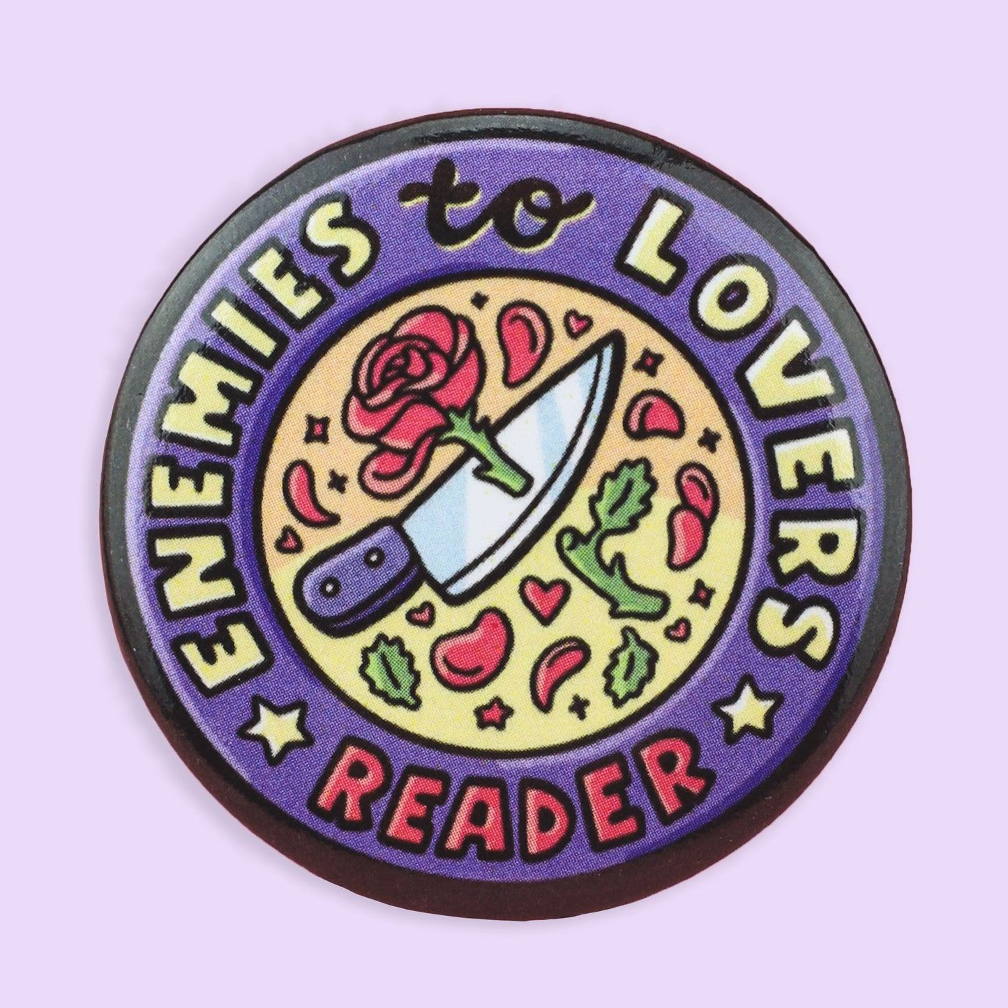 Enemies to Lovers Reader Pinback Button