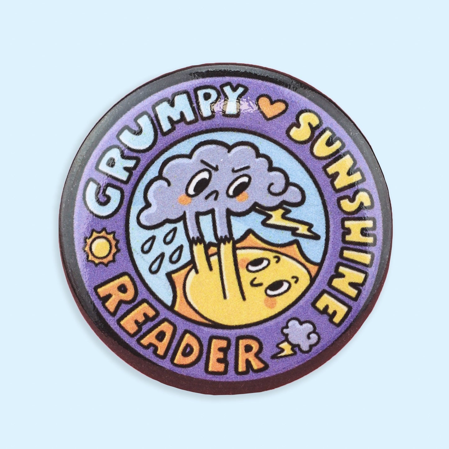 Grumpy Sunshine Romance Reader Pinback Button
