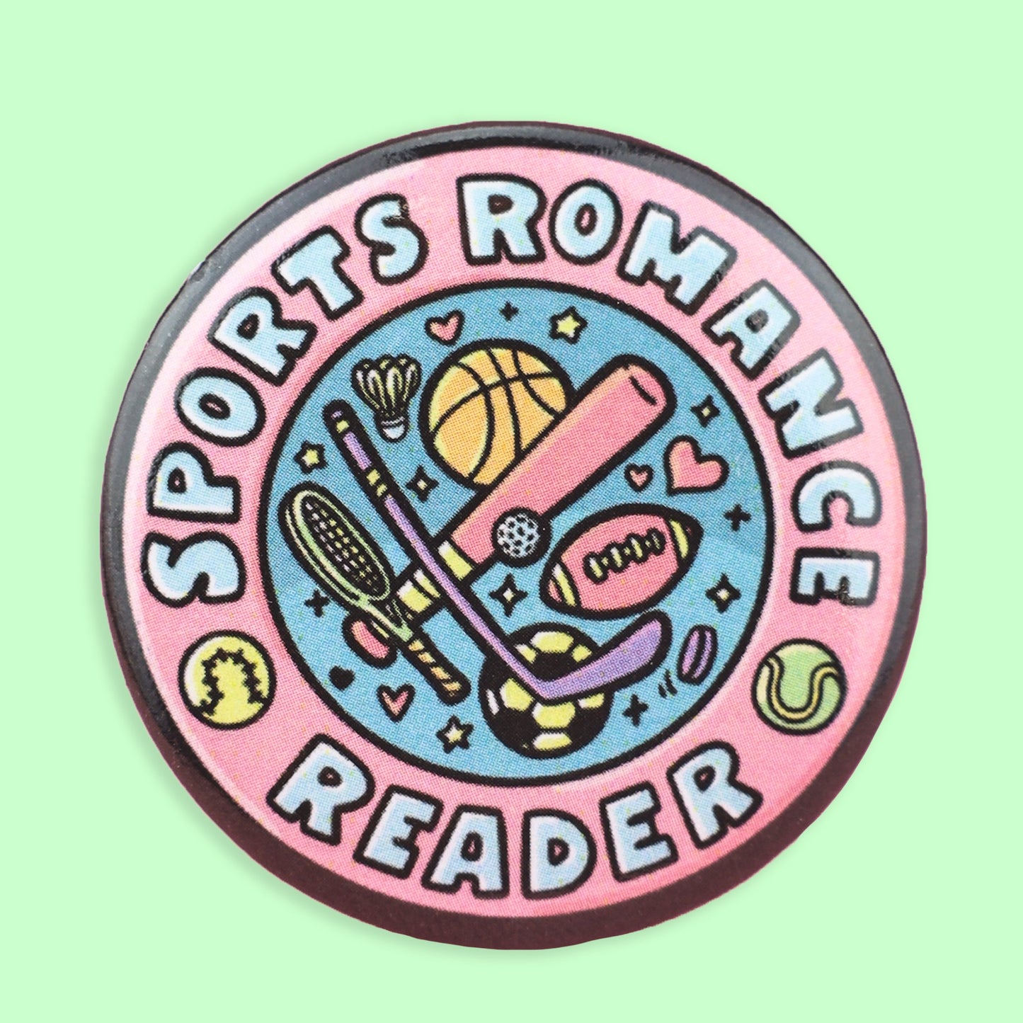 Sports Romance Reader Pinback Button